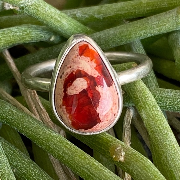 Fire Opal Sterling Ring - Picture 1 of 3